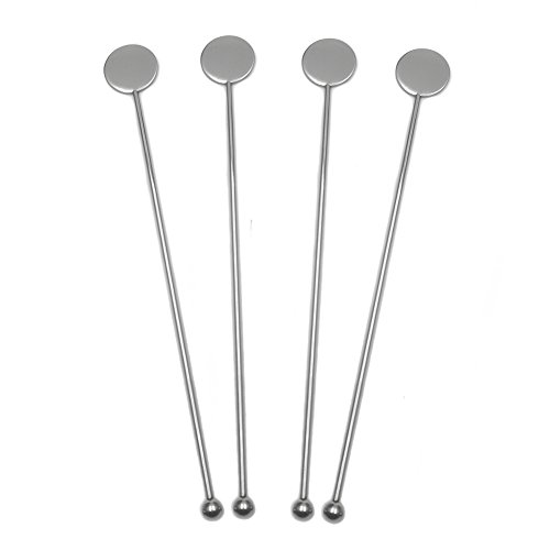 8.2 Inches Cocktail Swizzle Stick, Stainless Steel Martini Mixing/Coffee Stirrers, Set of 4