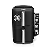Ninja Double Stack Air Fryer, Vertical Dual Drawer Air Fryer with 4 cooking levels, 2 Drawers and 2 Racks, Space Saving Design, 7.6L Capacity, 6 Cooking Functions, 6 Portions, Black SL300UK
