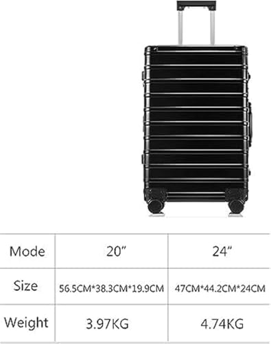 Durable Aluminum-Magnesium Alloy Wheeled Suitcases - Lightweight Checked and Carry-On Luggage(F,24inch)2