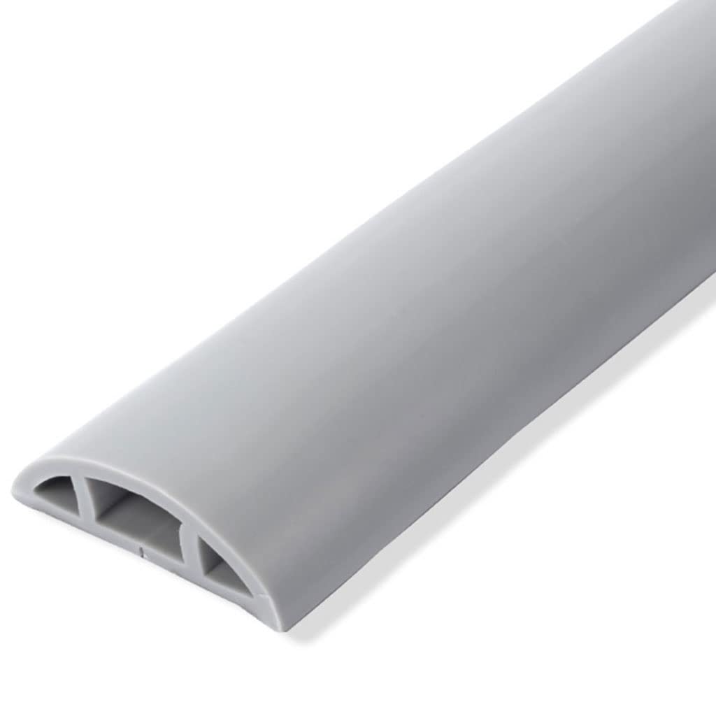 Cubierta De Cable De Suelo Blando De PVC, Canaleta Pasacables Suelo Autoadhesivo para El Hogar, Protector De Cable De Suelo Antideslizante Grueso para Oficina (Color : Grigio, S : 6m)