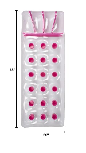 Image of Poolmaster Classic French Pocket Inflatable Swimming Pool Mattress Float for Adults, Pink