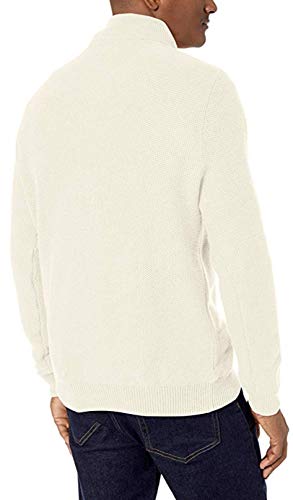 Chaps Men's Chest Texture Mock Neck Long Sleeve Sweater (Cream, 2X-Large Big)2