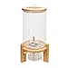 AOOCHU Cereal Storage Dispenser Dry Food Glass Container With Valve Bottle Large Kitchen Bean Tank Sealing Lid Measuring Cup Canister Cylinder Round Base Countertop Storge For Organiza Pantry (7.5L)