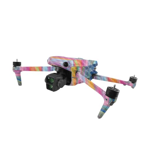 Image of MightySkins Carbon Fiber Skin Compatible with DJI Air 3 - Rainbow Waves | Protective, Durable Textured Carbon Fiber Finish | Easy to Apply