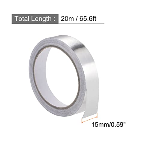 Image of Aluminum Foil Tape Adhesive Metal Tape, [for Sealing Patching Hot Cold HVAC, Duct, Pipe Insulation] - 0.6 inch /66ft /2.4 Mil /Silver