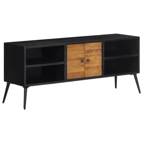 Owoxanthellate Meuble TV 112 x 31 x 45 cm, meuble bas en teck massif recyclé et fer, design...