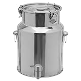 Bidone Acciaio Per Olio Da 30 Litri 201 Contenitore Inox Per Olio Distributore Di Bevande for Conservare Liquidi e Solidi,Capacity1-22L