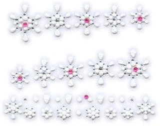 Pink Faux Acrylic Floral w/Rhinestone Nail Stickers/Decals