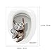 Warmhm Cartoon-Aufkleber Heimdekoration Wc-Sitz 25x30cm Pvc-Badezimmer-Wc-Aufkleber Klebriger Wc-Aufkleber Heimaufkleber Badezimmer- Katze-Wc-Aufkleber Cartoon-Wc-Aufkleber