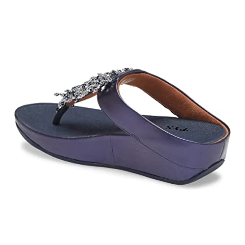 FYS Women Toe Post Slide Sandals Platform Flip Flops Comfortable Beaded Thong Strap Slip On Mules Summer Holiday Walking Slipper Shoes Size 4-15 US3