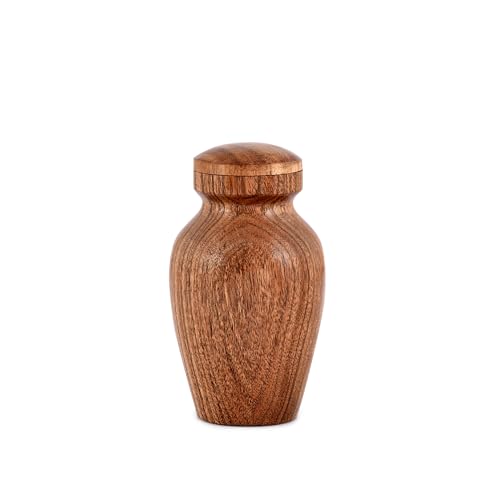 NIRMAN Acacia Wood Urns for Human Ashes - Beautiful Wood Urns for Adults (2.75
