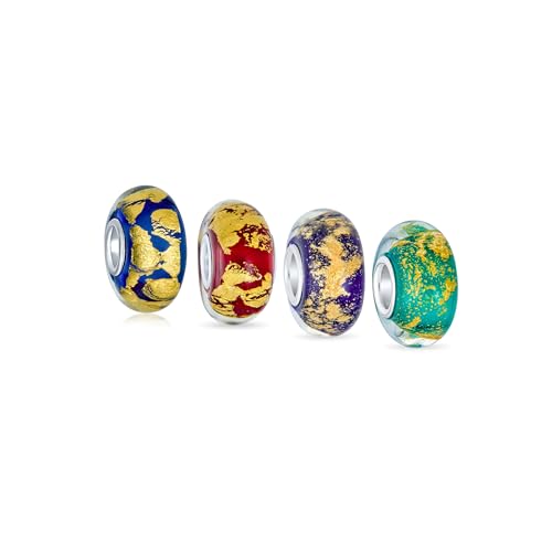 Cuentas de vidrio de Murano y plata esterlina para pulsera europea de encaje