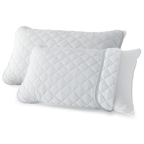 クモリ(Kumori) 枕パッド 極冷感 2枚セット 43×63cm リバーシブル 「POLAR COOL」 まくらパッド 夏 接触冷感 吸汗速乾 ピローパッド ひんやり さらふわ 蒸れにくい 柔らかい 通気性がいい サラサラ 3シーズン使える 洗える ライトグレーの商品画像（Amazon）