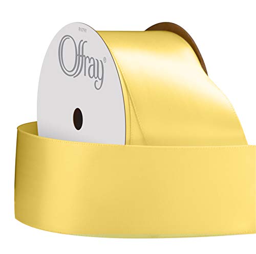 Image of Berwick Offray 263006 1.5 inch Wide Single Face Satin Ribbon, Baby Maize Yellow, 4 Yds
