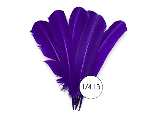 1/4 Lb - Purple Turkey Tom Rounds Secondary Wing Quill Wholesale Feathers (Bulk) Carnival, Fletching Craft Supply | Moonlight Feather #TOP5