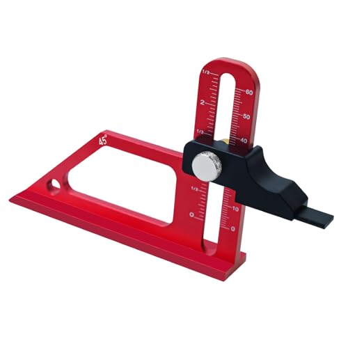 Table Saw Height Gauge Aluminum Alloy 0-60mm with 45 Degree Ruler...