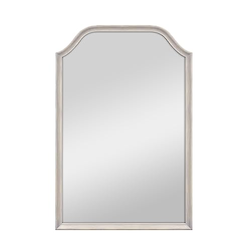 Image of MCS Master & Co. Arched Wall Mirror, 24x36, Gray Woodgrain | Solid Wood Arched Wall Mirror, Gray Woodgrain Frame For Bathroom, Bedroom & Living Room