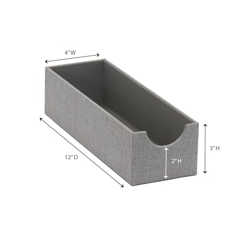 Household Essentials Grey 725-1 Deep Drawer Organizer Box for Storage | 12 in x 4 in x 3.13, Silver by Household Essentials - Image 8