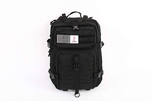 Z ZTDM Military Tactical Backpack, Large 3-Day Assault Pack, 40L/50L Outdoor MOLLE System Rucksack, Bug Out Survival Bag for Camping Hiking, Heavy Duty, Upgraded Waterproof 900D Oxford (40L Black)