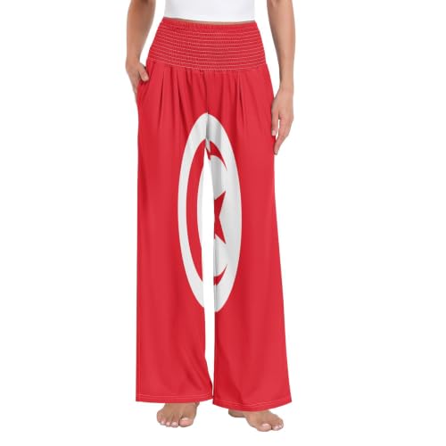Pantalon de détente fluide et ample femme motif Tunisie GuoChe