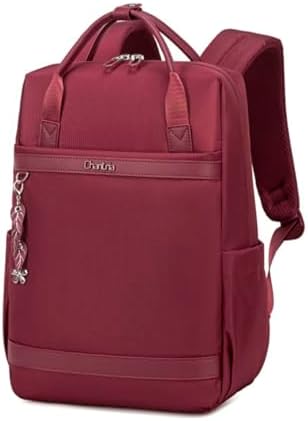 Chantria Slim Backpack for Women Stylish 14-inch Laptop Bag 13L Multi-pocket Water-resistant Daypack with Top Handheld & Luggage Strap,Ladies Backpack for Office Casual College