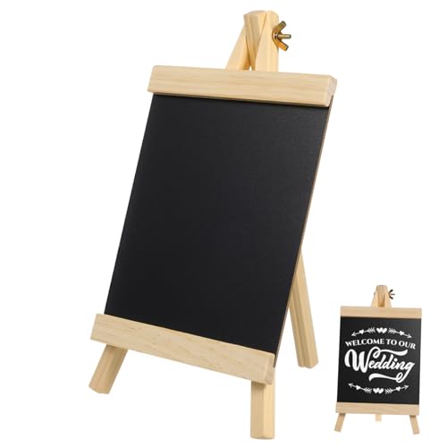 CLISPEED Decoración De Pizarra Con Mensajes. De Pie Pizarras De Tiza De Mesa Decoración De La Boda Letrero De Pizarra De Mesa Pizarras Con Soporte Letreros A4 Negro Madera