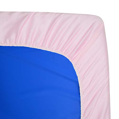 Image of American Baby Company 2 Pack 100% Cotton Percale Fitted Nap Mat Sheet with Elastic Corners, 24 inch x 48 inch x 4 inch - Soft & Breathable Rest Mat Sheet or Nap Mat Cover for Daycare & Preschool, Pink