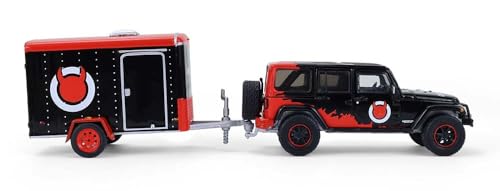 Greenlight Collectibles 1:64 Wrangler Unlimited con remolque miniatura 4