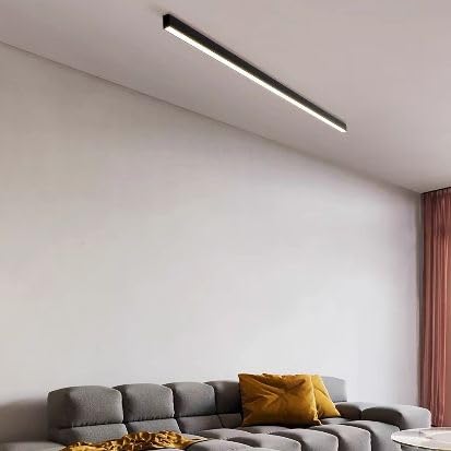 GZZBMY Lampada da Soffitto LED Lineare Semi Incasso Luce da Plafoniere Minimalista Iluminazioni da Plafoniera Moderna Lampadari Striscia Lunga per Soggiorno Camera da Letto (Luce Bianca 6000K,50CM)