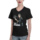 Rick Musician Springfield T-Shirt Women Leisure Fashion Soft Fit Cotton V-Neck Short Sleeves Shirt Sports Breathable T Shirt Black
