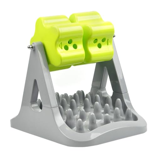 QUMIIRITY ペット用転式自動給餌器 食品グレード素材 滑り止め設計 吠え防止機能付き 子犬 中型犬対応 犬用食器 埃防止 清潔維持