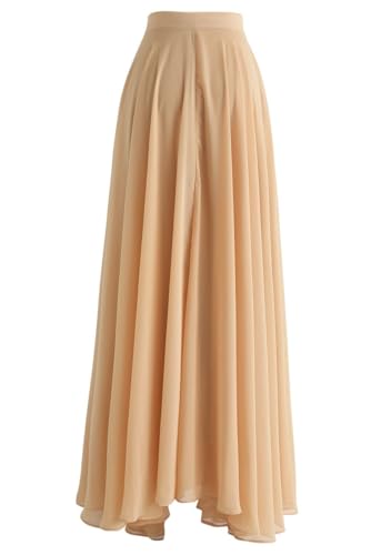 Image of Women's Full Length Georgette Long Skirt- Lehenga with 8 Meters Maxi Flare