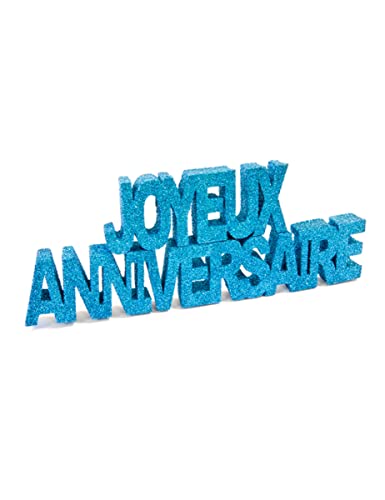 Décoration table Joyeux anniversaire turquoise - Bleu - Taille Unique