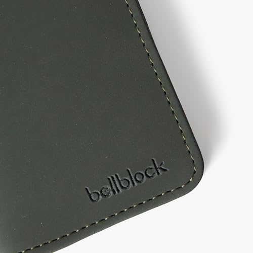 Image of Bellblock Minimal Card Holder for Men /Women | Slim Handcrafted Mens Card Wallet | Upto 7 Cards & Folded Cash | Vegan Leather | Dark Green (Pack of 1)