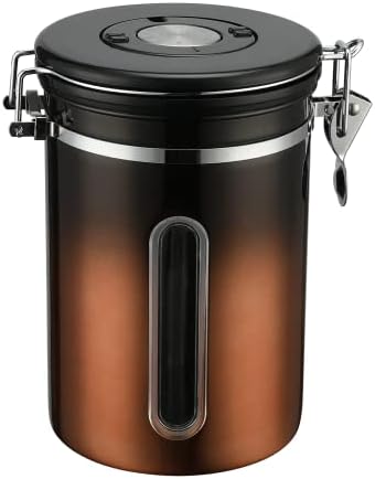 malmo Gradient Coffee Canister, Airtight Coffee Container with Date Tracker Lid, Stainless Steel Canister for Kitchen Food Storage 22oz, Copper Gradient