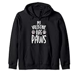 my valentine day has paws for dog lovers boys girls kids felpa con cappuccio