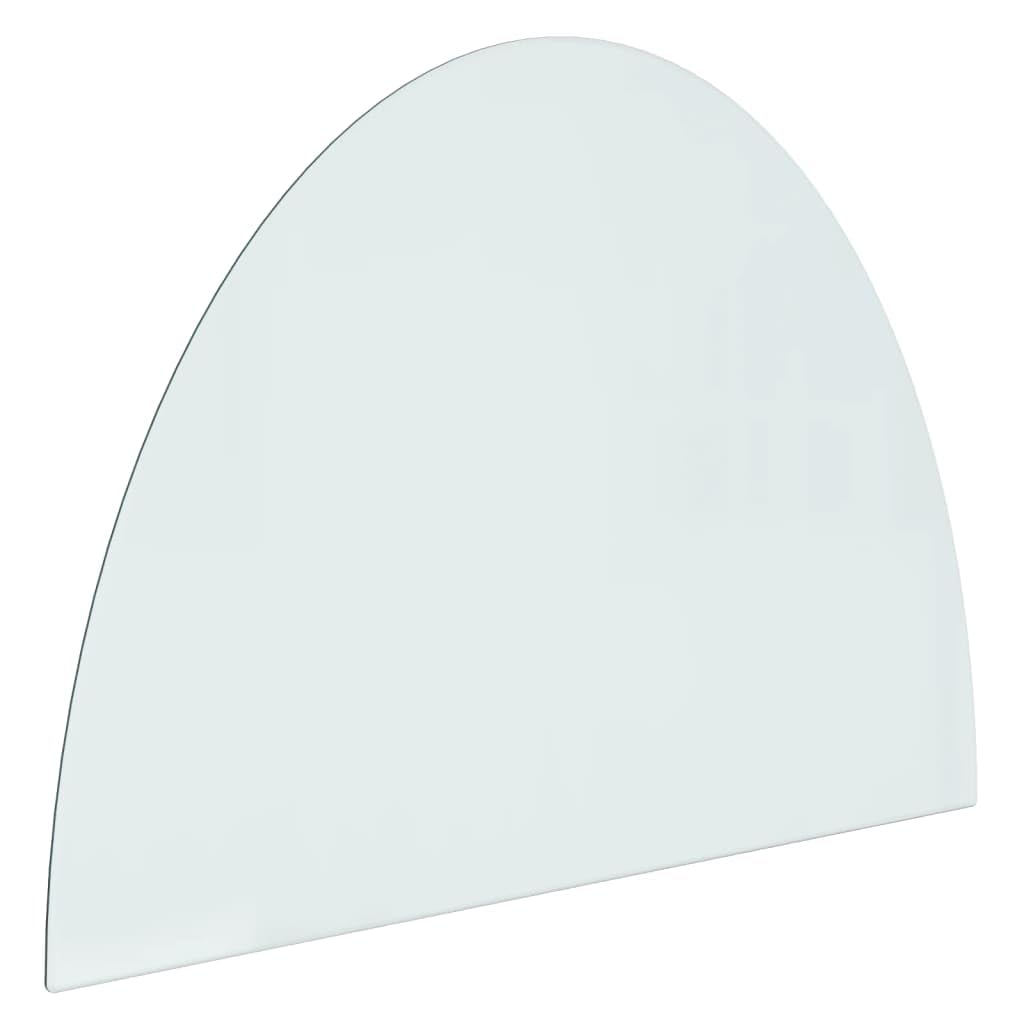 vidaXL Placa Resistente al Fuego contra Incendios Panel Protección contra Chispas Suelo de Vidrio para Chimenea Semicircular 800x600 mm
