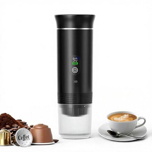 Hybrid Dec Cafetera Portátil Espresso con Calentamiento Rápido | USB-C | Máquina de Café Portátil Automática 3 en 1 muy fácil de usar | Ideal para Viajes, Oficina y Camping (PRO 80ML LED)