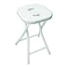 GEDY Sgabello bagno richiudibile, Misure e peso: 46,5X26X28 CM & 1,156 KG, Sgabello richiudibile in metallo e resine, Finitura bianca, Design R&S Gedy, 2 anni di garanzia
