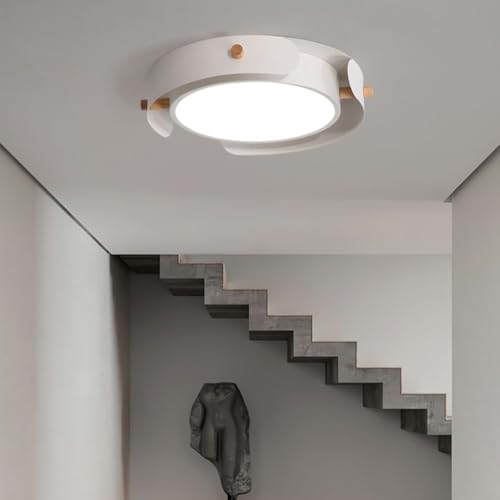 Plafonnier LED rond dimmable à l'infini avec télécommande et bois nordique - 6