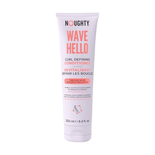 Noughty 97% Natural Wave Hello Curl Defining Conditioner, to Condition, Soften and Define Curls with Sea Kelp Extract and Avocado Oil, Sulfate Free Vegan Haircare 8.4fl.oz