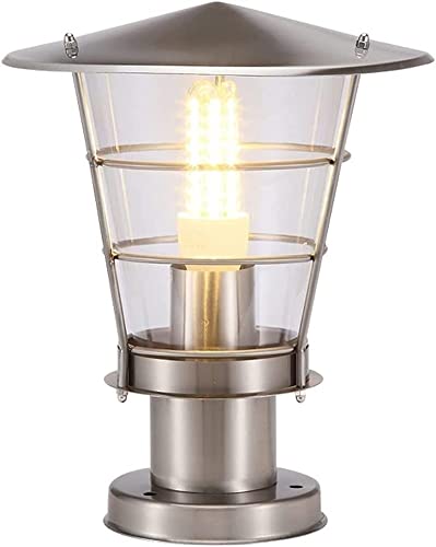WQHPLMD Luces Post Victoriano Europeo Impermeable IP65 Elegante Farola de Jardín de 25CM