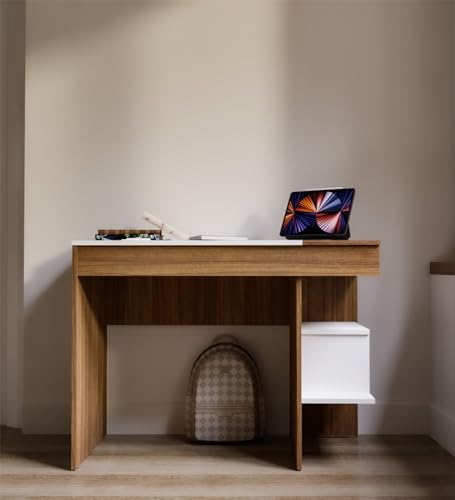Image of COUCH CULTURE Domino Study Table | Multi-Purpose Study Table | Computer Table for Students | Desk for Work from Home | 1 Year Warranty - Leon Teak