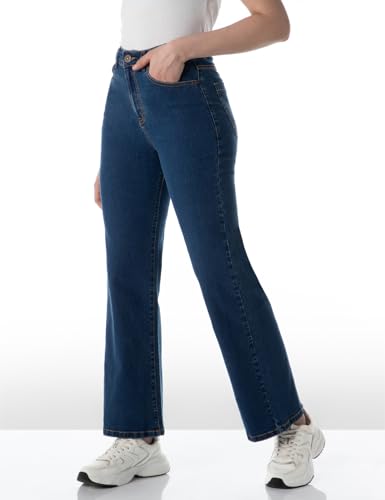 Image of INKD Women's Wide Leg Jeans - High-Rise | Stretchable | Enzyme Wash | Classic 5 Pocket Styling | Jeans for Women (Available in Plus Sizes)