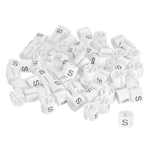 Clips para colgar ropa uxcell tipo S: organiza tu vestidor con etiquetas blancas de 3,5 mm
