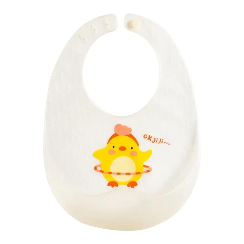 Image of StarAndDaisy Reusable Silicone Bib for Baby with Adjustable Buttons for Mess-Free Feeding