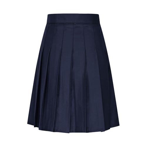 Women's High Waisted Pleated Midi Skirt, Solid Color Basic A-Line Skirts School Uniform Outdoor Sports Tennis Skirt4