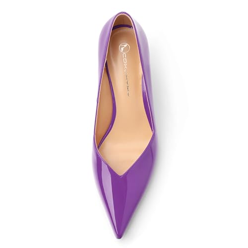 Image of Women Pointed Closed Toe 2.5 Inch Kitten Heel Slip On Pumps | Elegant Comfort Formal Dress Footwear, Versatile Ladies Shoes For Office Wedding Party Evening Daily Occasions