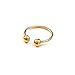 Moonli Designs Handmade Silver Adjustable Two 4mm Balls Open Ring, 925 Sterling Silver or Gold Filled Adjustable Hug Ring for Women, Small Dainty Minimalist Ring (Gold)