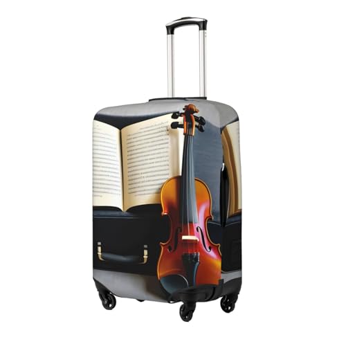 Violin and Book Luggage Covers For Suitcase Approved,Suitcase Cover Protector Fit 18-32 InchLuggage2